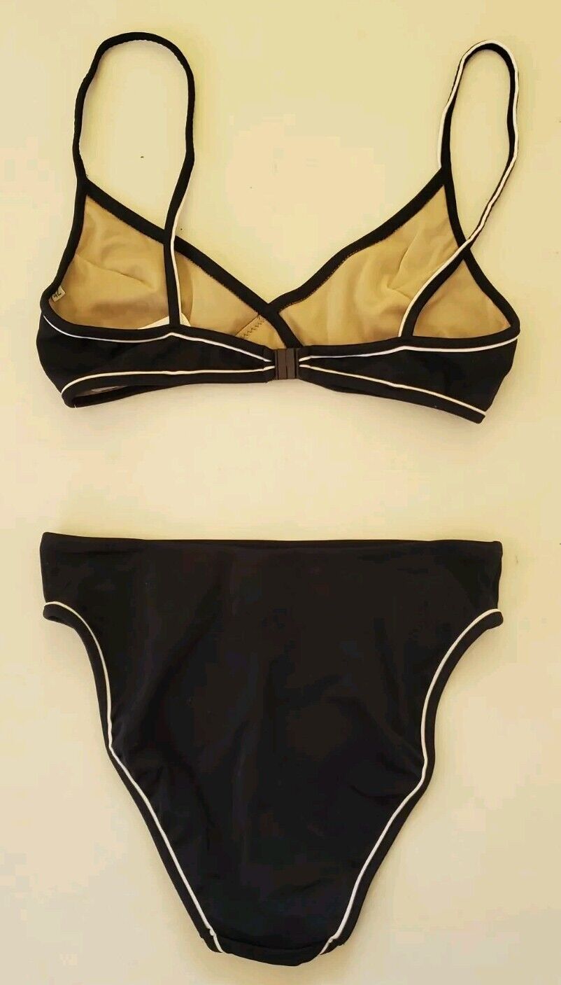 LACOSTE Bikini Swimsuit 2 Piece Size S Navy Blue Marino New With Pouch