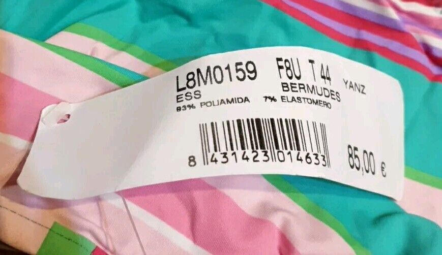 LACOSTE Bikini Swimsuit 2 Piece Halter Neck Size M Striped New With Pouch