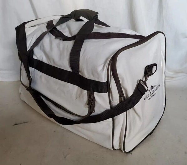 Vintage Moet Chandon Duffle Bag Xl Holdall Cream Canvas British Open 90's