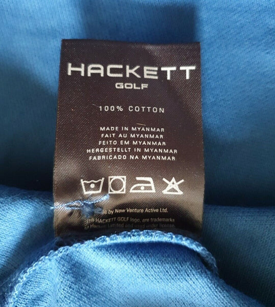 HACKETT Polo Shirt Mens M Atlantic Blue Golf Brand New With Tags