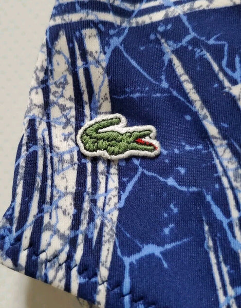 LACOSTE Swimsuit Swimming Costume 1 Piece Size S Blue Floral New With Pouch