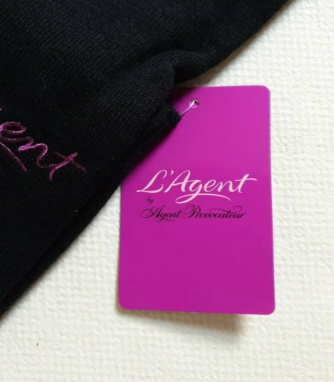 AGENT PROVOCATEUR Cardigan Top Womens S L'Agent Black Merino Wool New With Tags