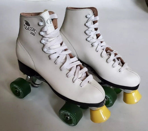 ROLLER DERBY Roller Skates Classic 300 White Leather Uk 6 Eu 40  - New Deadstock