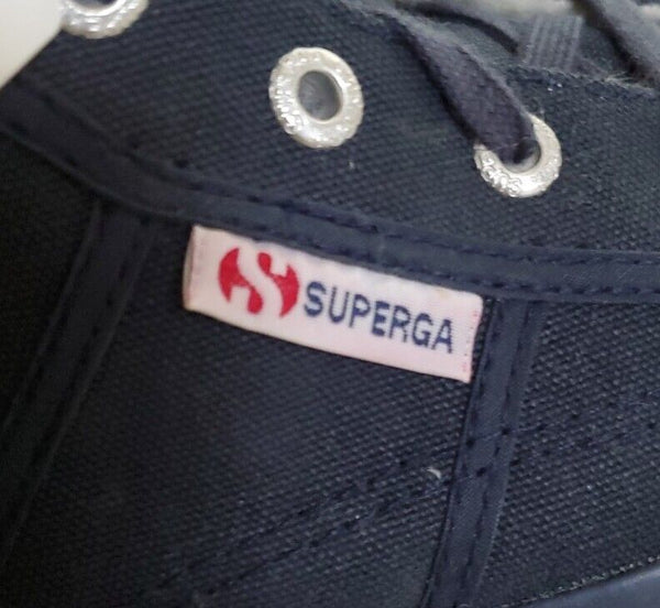 SUPERGA BOOTS Full Blue Canvas Fur Lined Womens Uk 7 Eu 41 Rrp £160