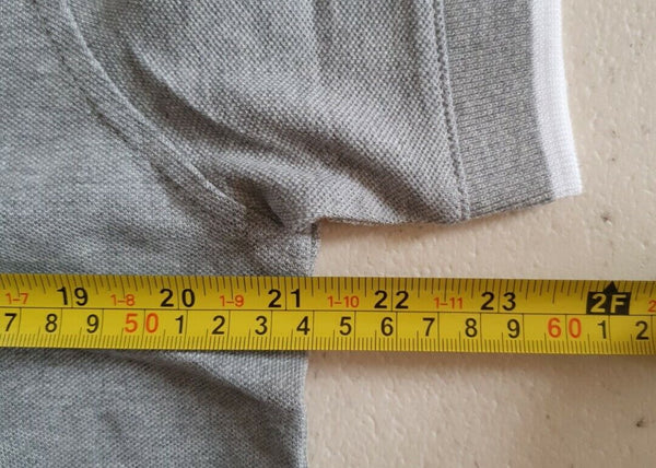 HACKETT Polo Shirt Mens M Grey White Trim Golf New With Tags