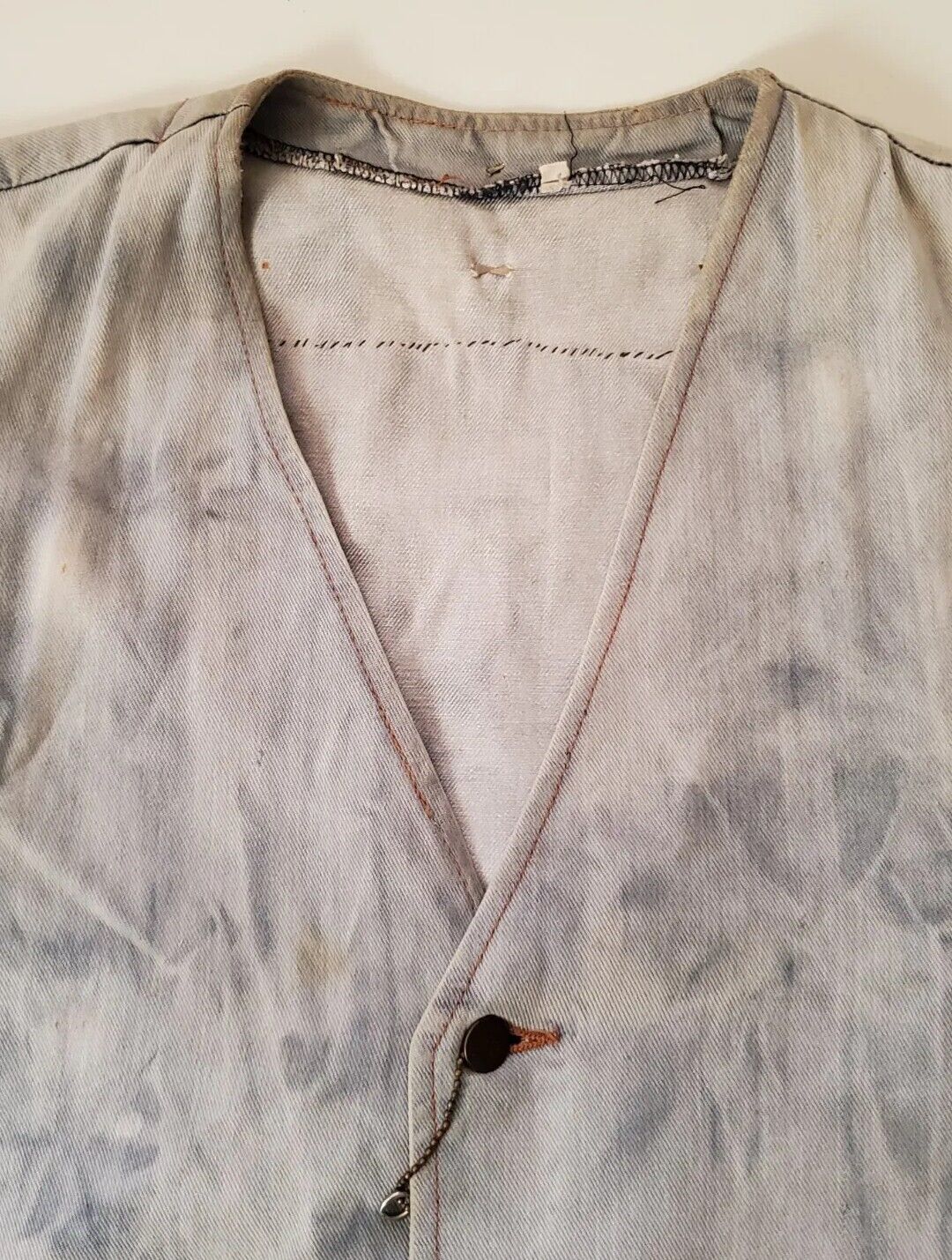Vintage Alchemy Battle Dress Denim Waistcoat Vest Skull 1989 Razmataz England