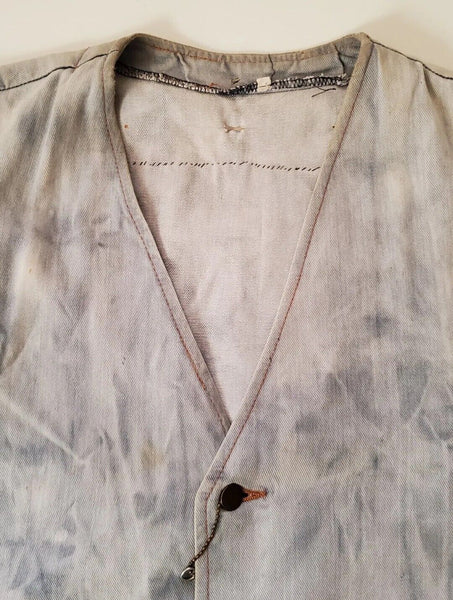 Vintage Alchemy Battle Dress Denim Waistcoat Vest Skull 1989 Razmataz England