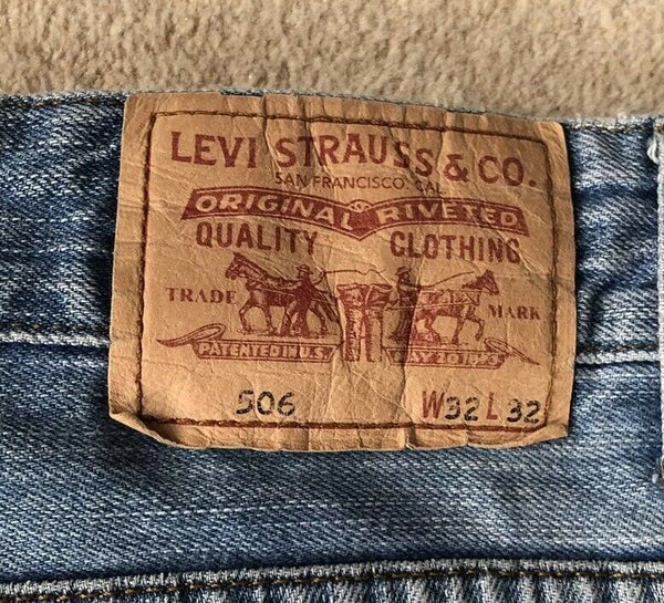 LEVIS 506 Jeans W 32 L 32 Blue Denim Regular Fit Red Tab No 1303