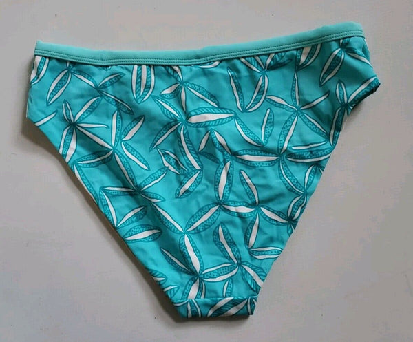 LACOSTE Bikini Swimsuit 2 Piece Size M Turquoise Blue Floral New With Pouch