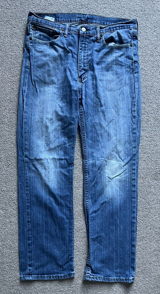 LEVIS 514 JEANS Mens W 36 L 30 vintage blue denim red tab regular fit A74