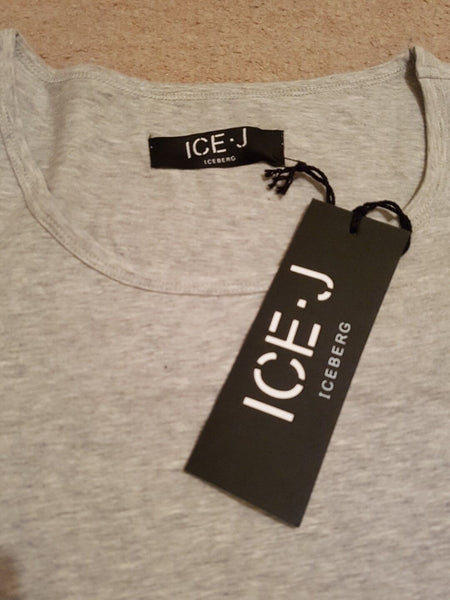 ICEBERG ICE-J ROSE Vest Top Womens UK 10 Grey Cotton Blend Made In Italy