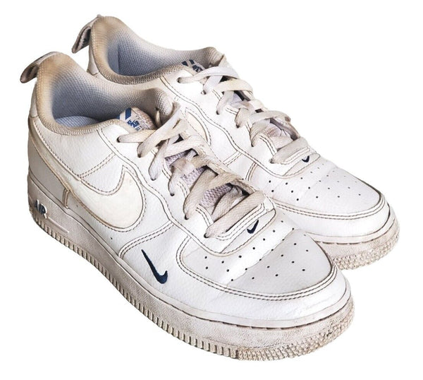 NIKE AIR FORCE 1 LV8 White Blue Womens Uk 6 Eu 39 Leather