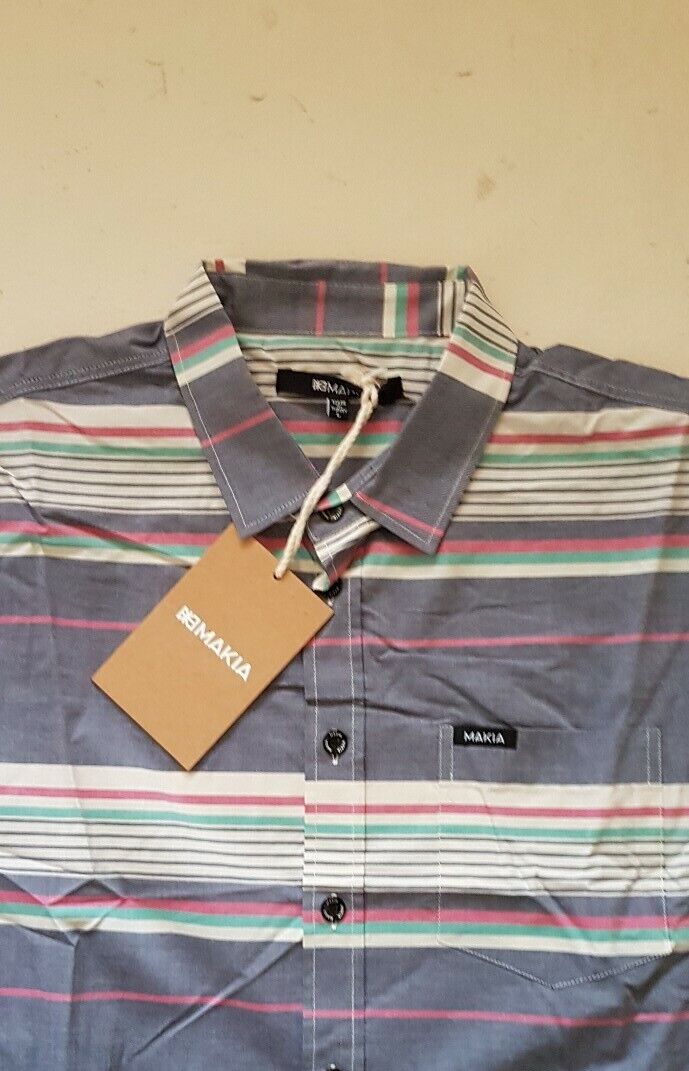 MAKIA SHIRT Mens S Blue Stripes