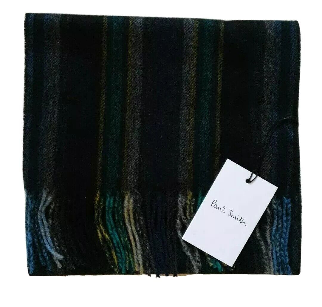 PAUL SMITH SCARF SIGNATURE STRIPES PURE LAMBSWOOL BNWT MADE in UK RRP £140