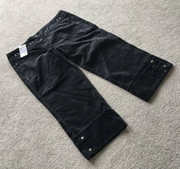WOMENS GAS JEANS BLAZED PANTS BLACK CROPPED 30W 20L RRP £80 BNWT