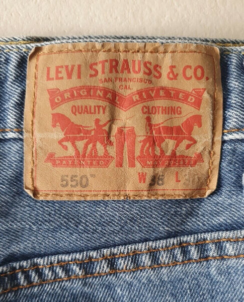 LEVIS 550 Jeans Mens W 38 L 29 Classic Fit Blue Denim No 60