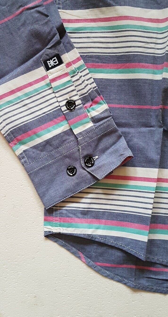 MAKIA SHIRT Mens S Blue Stripes