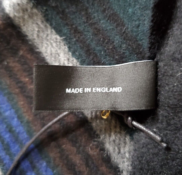 PAUL SMITH SCARF Mens Signature Stripes Lambswool Embroidered Logo Rrp £140