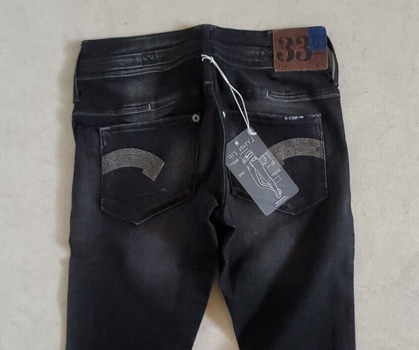 Womens G-STAR RAW Jeans Cooper Skinny 27 x 32 Black Stretch No 17