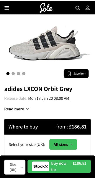 ADIDAS LXCON TRAINERS Mens UK 10.5 EU 45 Art EF4027 Orbit Grey Brand New