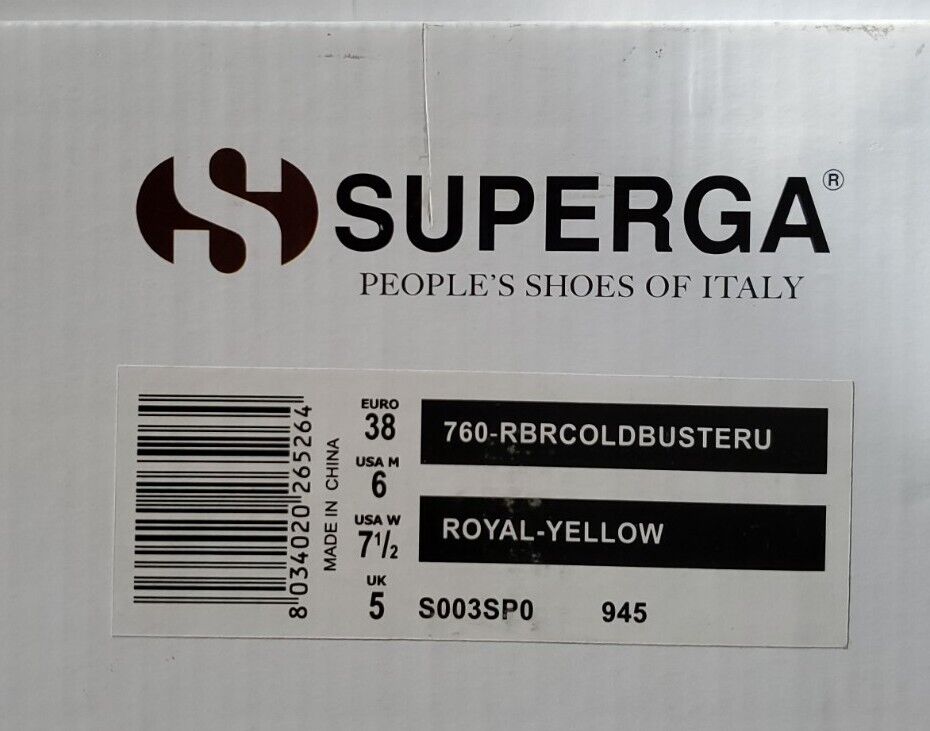SUPERGA ALPINA BOOTS Royal Yellow Womens Uk 5 Eu 38 Waterproof Rrp £160