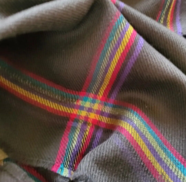 PAUL SMITH SCARF Mens Cashmere Wool Artist Check Grey Made in UK Rrp £165