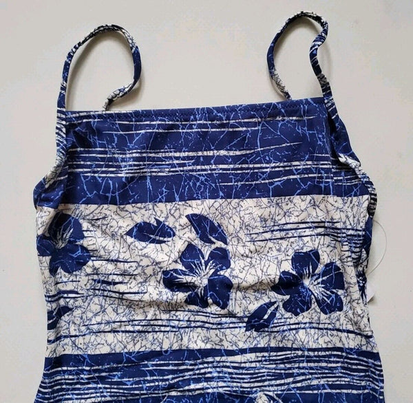 LACOSTE Swimsuit Swimming Costume 1 Piece Size S Blue Floral New With Pouch