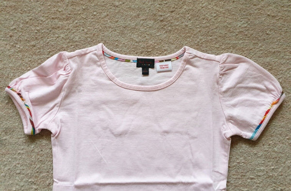 PAUL SMITH T Shirt Baby Grow Girls Pink Signature Stripe Age 3 - 4 Cotton