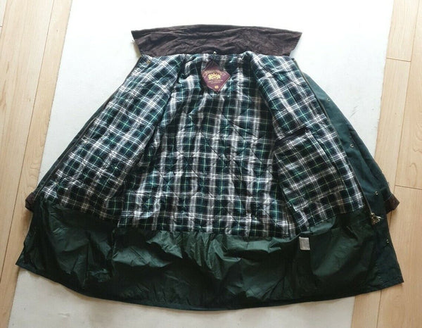 RICHMOND FOREST Wax Jacket Coat Mens M Green Waxed Cotton Vintage Made In UK 76