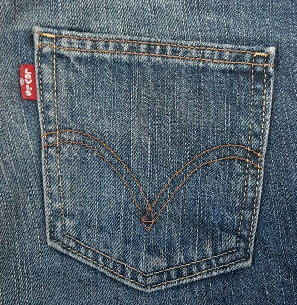 LEVIS 527 JEANS Womens W 28 L 32 BLUE DENIM BOOTCUT FIT no 853