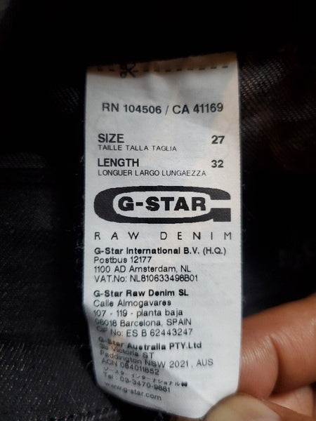 Womens G-STAR RAW Jeans Cooper Skinny 27 x 32 Black Stretch No 17