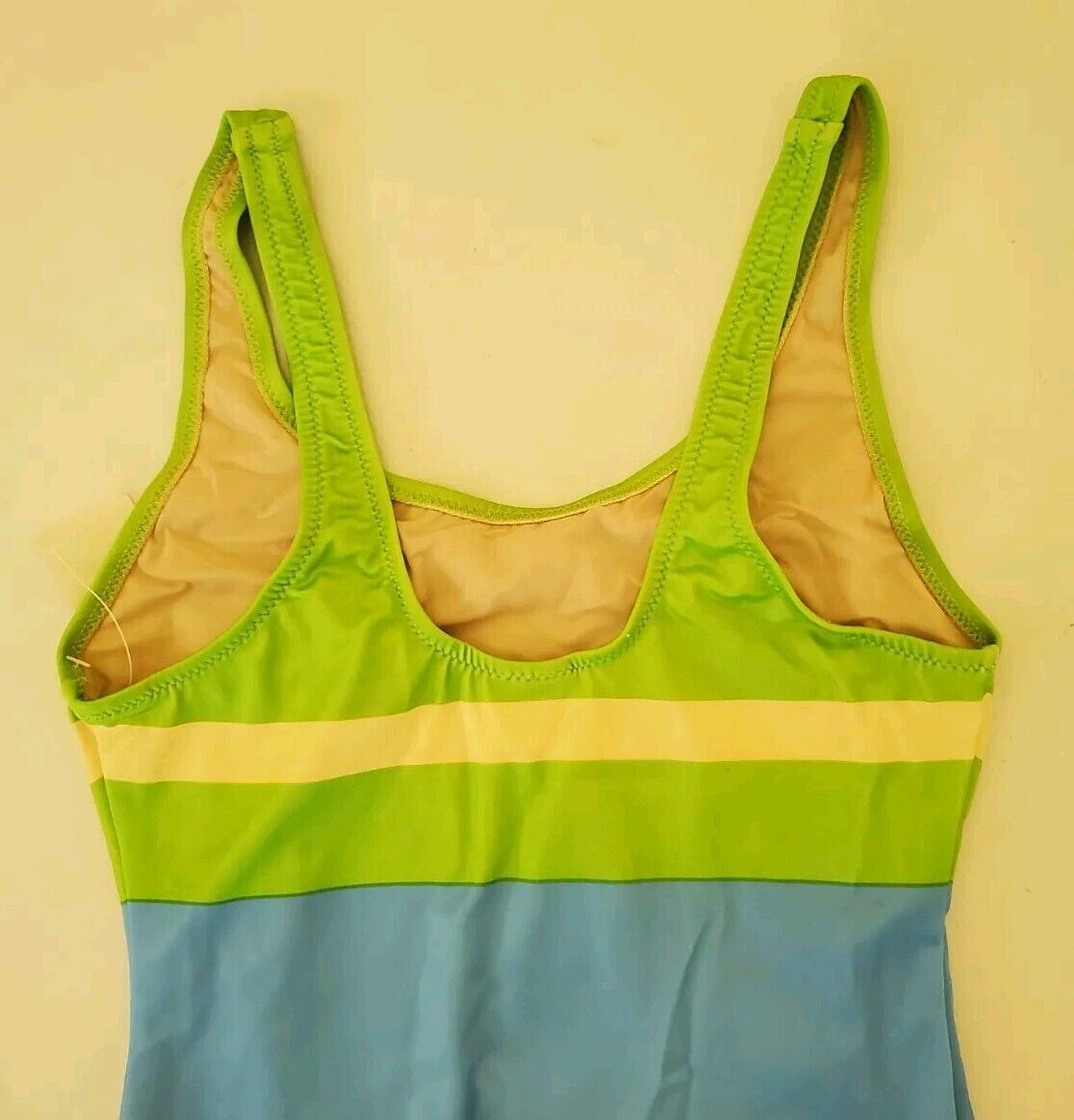 LACOSTE Swimsuit Swimming Costume 1 Piece Size XS Blue Green New With Pouch