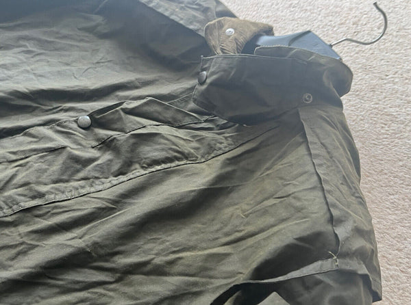 COUNTRY LEISUREWEAR Wax Oilskin Duster Coat Womens M Green Made in UK No 22