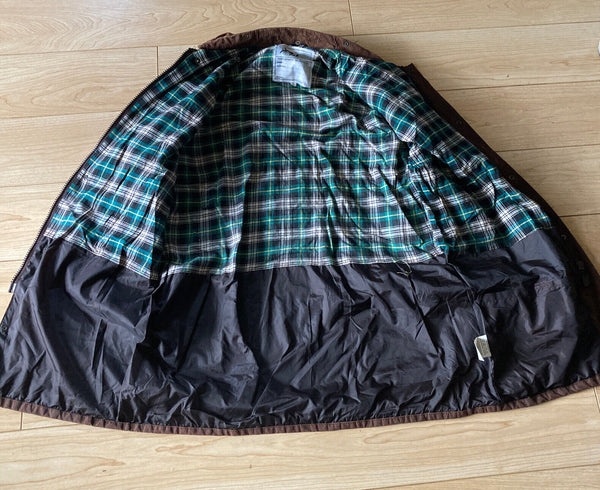 XZET Wax Jacket Coat Mens L Brown Waxed Cotton Vintage Made In UK (41)
