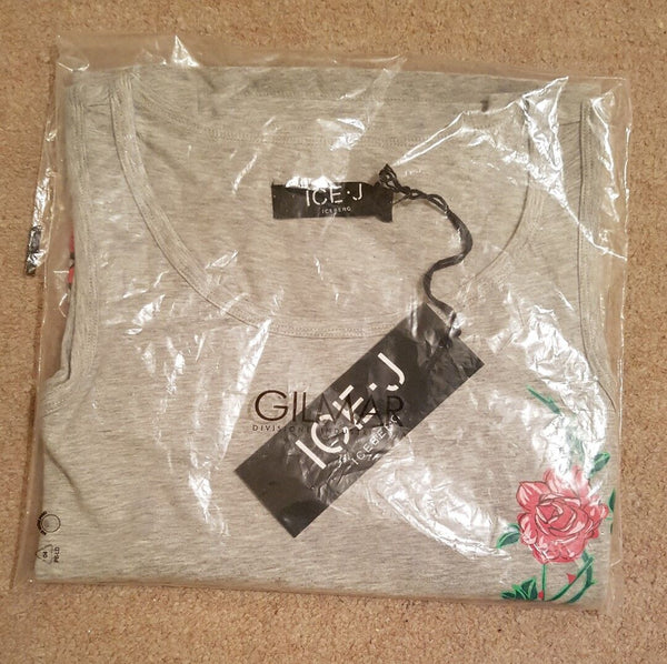 ICEBERG ICE-J ROSE Vest Top Womens UK 10 Grey Cotton Blend Made In Italy
