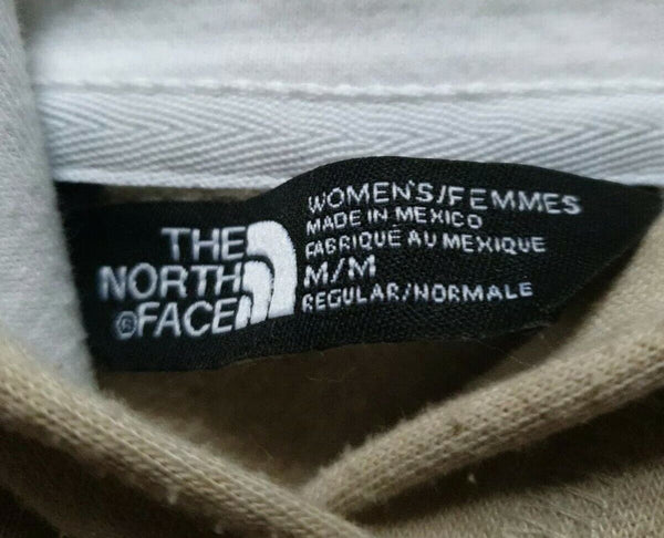 NORTH FACE Hoodie Sweatshirt Womens M Beige Cotton Blend Big Logo was £135