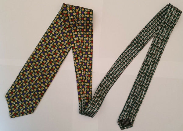 Vintage VERSACE TIE Red Green Blue Gold  Italy 90's
