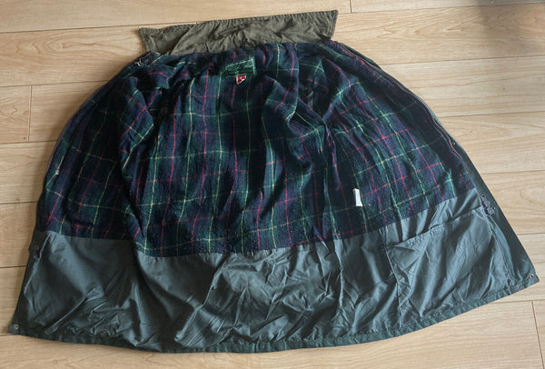 COUNTRY WEAR Wax Jacket Coat Mens L Green Mid Length Vintage Made In UK (21)