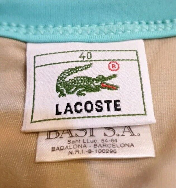 LACOSTE Bikini Swimsuit 2 Piece Size S Turquoise Blue Floral New With Pouch