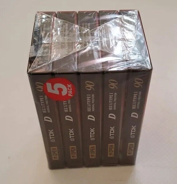 TDK D90 Normal Position Cassette Tapes X 5 Factory Sealed IEC 1 Type 1