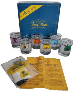 TRIVIAL PURSUIT GLASSES Tumblers Set Of 6 With Stirrers New Unused Vintage 80's