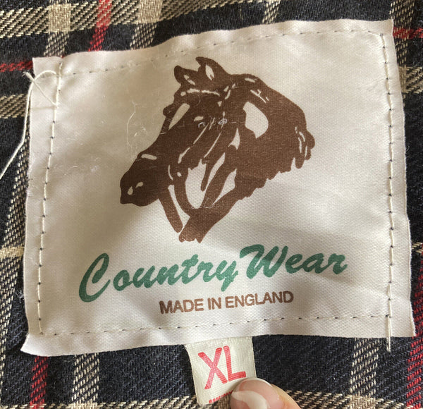 COUNTRY WEAR Wax Jacket Coat Mens XL Blue Waxed Cotton Vintage Made In UK (23)
