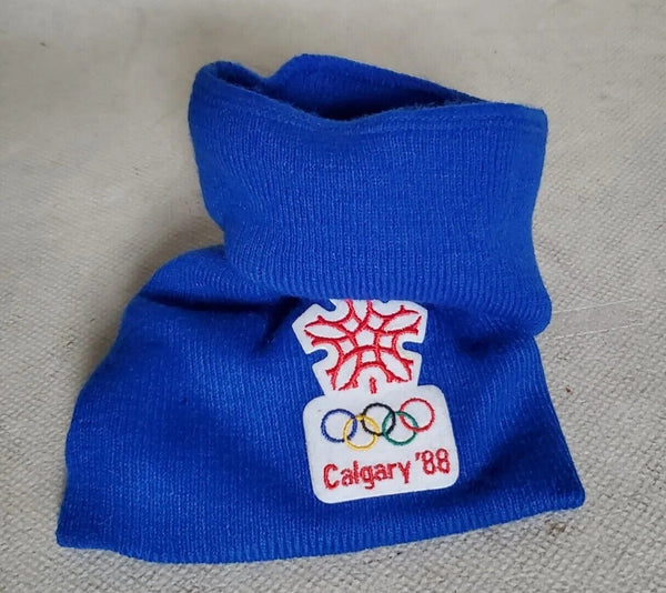 CALGARY 88 WINTER OLYMPICS Snood Scarf Blue Canada New - Never Worn