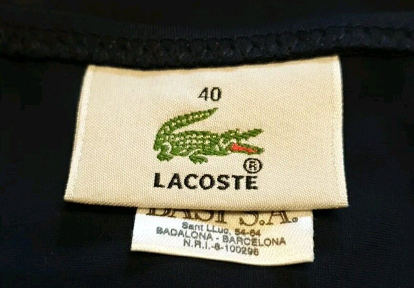 LACOSTE Bikini Swimsuit 2 Piece Size S Navy Blue Marino New With Pouch