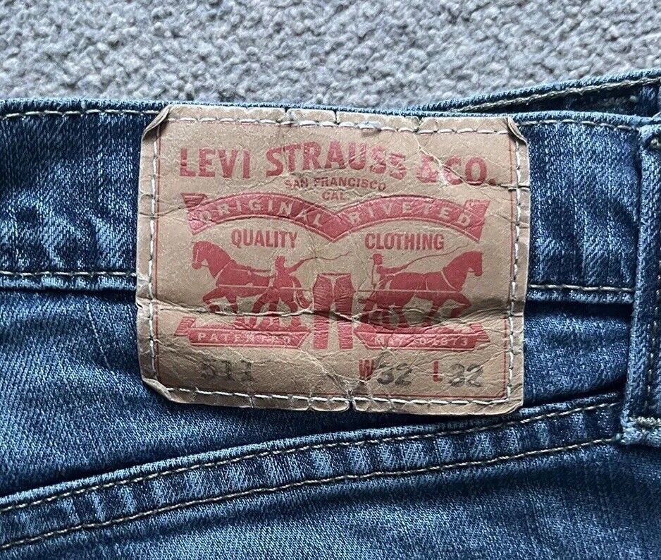 LEVIS 511 JEANS Mens W 32 L 32 vintage blue denim red tab regular fit A76