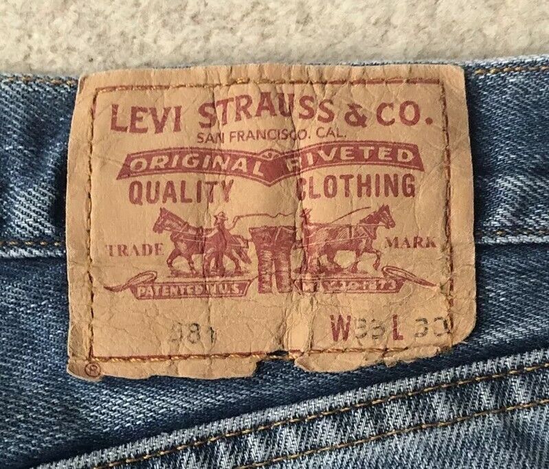 LEVIS 581 Jeans W 33 L 30 Blue Denim Regular Fit Red Tab No 1305