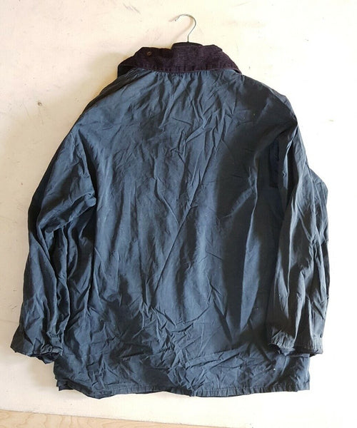 MILLER SIMONS Wax Jacket Coat Mens XL Blue Waxed Cotton Vintage Made In UK (17)