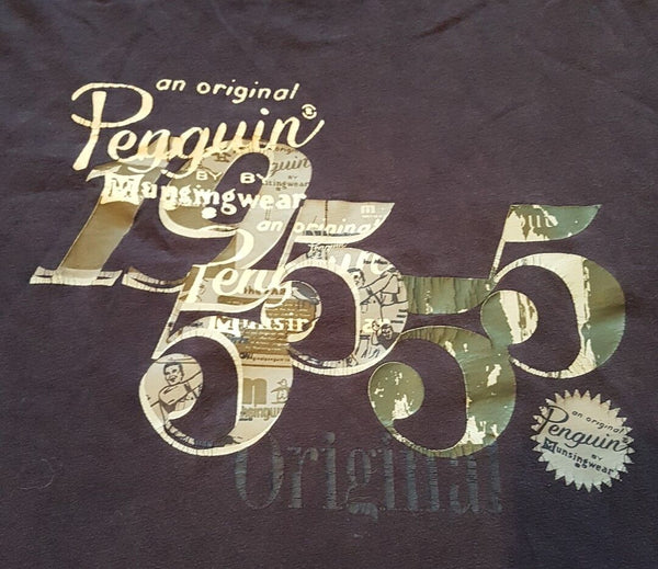 PENGUIN T Shirt Mens S 1955 Origin Logo Navy Blue