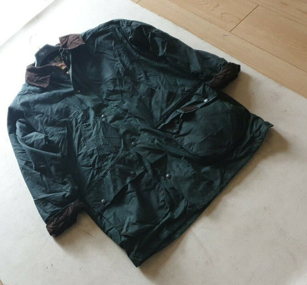 RICHMOND FOREST Wax Jacket Coat Mens M Green Waxed Cotton Vintage Made In UK 76