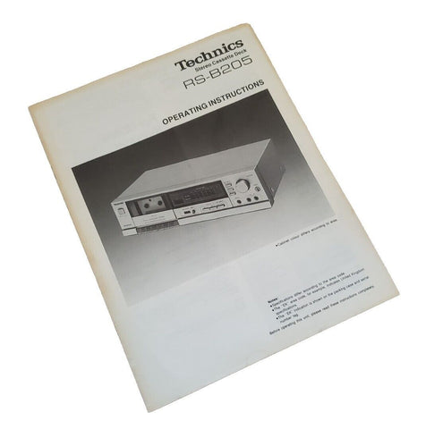 Technics RS-B205 Instruction Manual Stereo Cassette Recorder Player - English